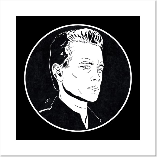 T1000 - Terminator 2 (Circle Black and White) Wall Art by Famous Weirdos